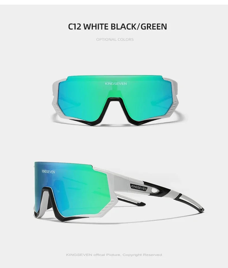 KINGSEVEN Cycling Anti-UV Sunglasses Men Women Bicycle Glasses UV400 Polarized Fishing Bike Climbing Large Frame Sports Eyewear
