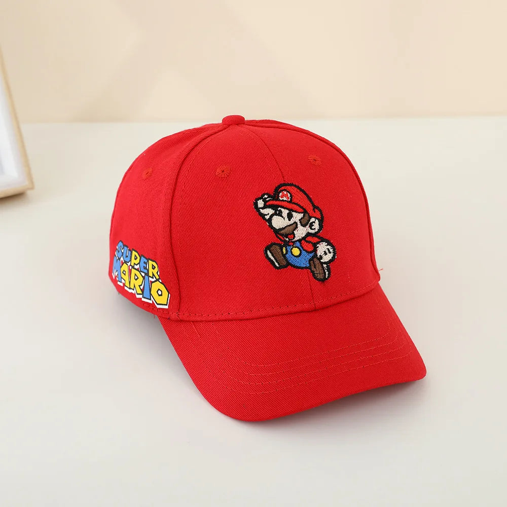 Yoshi Bowser Luigi Super Mushroomi Duckbill Cap Baseball Cap Cartoon Patterned Mesh Cap Summer-appropriate hats for kids Trendy