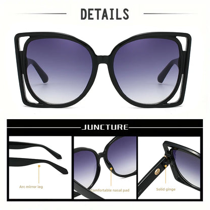 JUNCTURE Oversized Square Sunglasses Women Fashion Sun Glasses Yellow Gradient Lady Party Holiday Gifts Sunglasses for Women