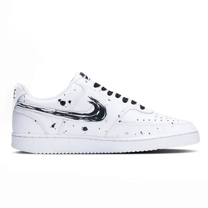 Personalizované tenisky Nike Court Vision 1 Low s efektom „ink wash“ v čínskom štýle so škvrnami, odolné proti opotrebeniu, pánske skateboardové topánky