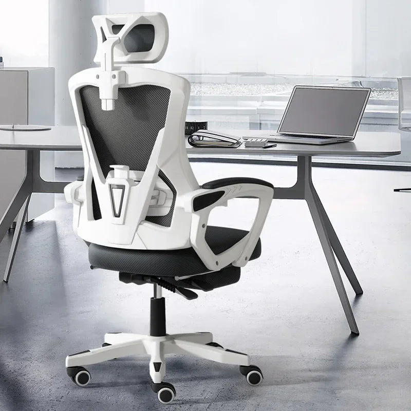 Chaise de jeu ergonomique pour ordinateur, avec dossier inclinable et hauteur réglable, idéale pour les étudiants, les dortoirs et les bureaux à domicile.
