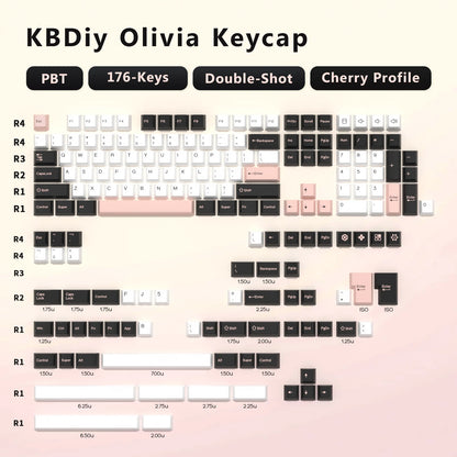 Keycaps KBDiy GMK Illusion perfil Cherry de PBT de doble inyección ISO para kit de teclado mecánico gamer, estilo retro gaming