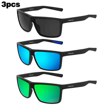 MAXJULI Polarized Big Sunglasses for Men Women with Big Heads UV 400 Protection 8125