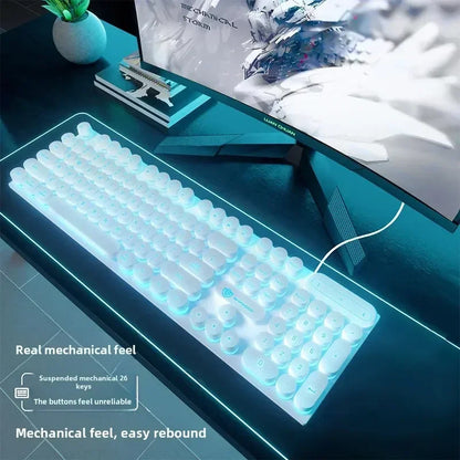 Mechanical Keyboard Gaming Keyboard E-sports Game Office Computer Notebook Desktop Steampunk English USB for Gaming