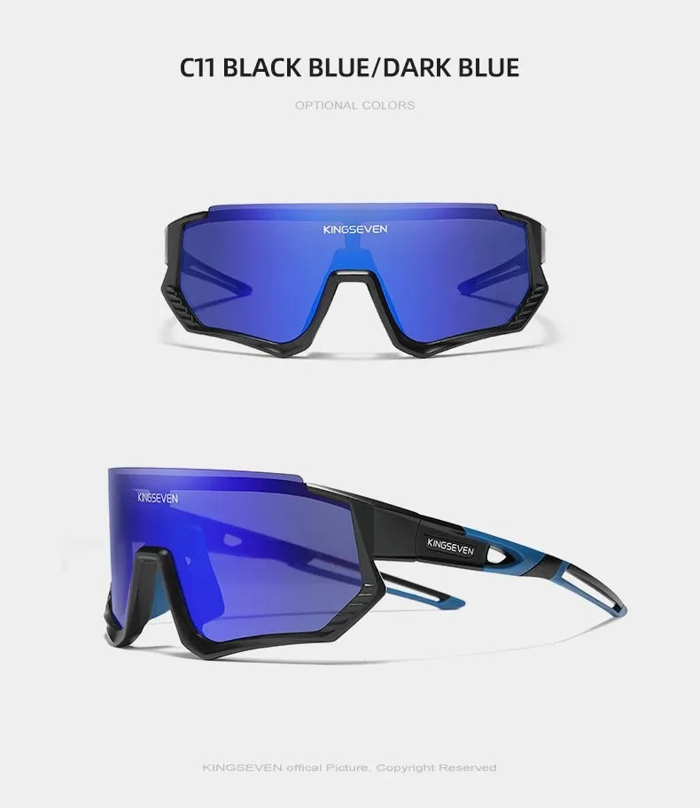 KINGSEVEN Cycling Anti-UV Sunglasses Men Women Bicycle Glasses UV400 Polarized Fishing Bike Climbing Large Frame Sports Eyewear