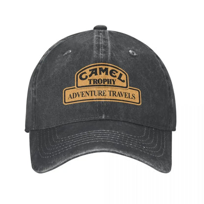 Retro Camel Trophy Racing baseballkasket til mænd og kvinder i distressed denim, snapback-kasket til udendørs brug om sommeren, ustruktureret blød kasket