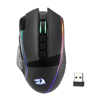 Redragon M991 Wireless Gaming Mouse, 26000 DPI Tri-Mode Gaming Mouse, RGB Gaming Mouse with 9 Programmable Buttons, PAW3395 Sensor for PC & Laptop