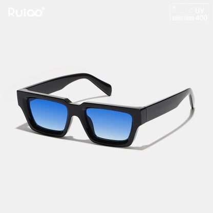 Ruiao 2026 fashion black small rectangular thick frame sunglasses for men and women rectangular summer wear shades