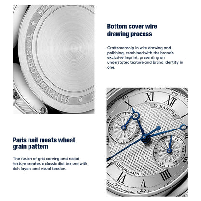 FARASUTE 2025 New Retro Men's Watches Quartz Watch For Men Speed Sports Chronograph AR Coating Sapphire VK64 Clock Reloj Hombre