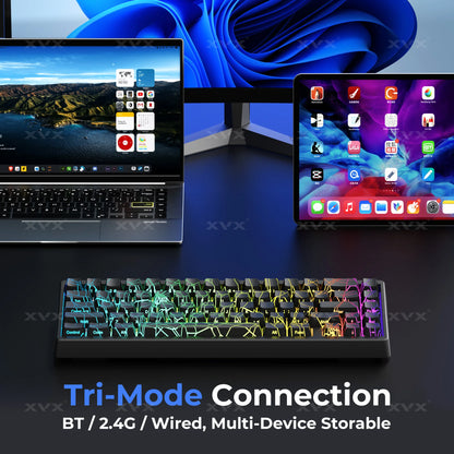 Teclado XVX Spider Web M67 JadeStone con teclas IMD-Tech, conexión trimodo y retroiluminación RGB personalizada 60%