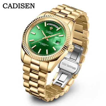 Relógio masculino CADISEN DD40 de luxo, automático, mecânico, com vidro de safira AR, 10Bar, movimento MIYOTA 8285, novidade 2023