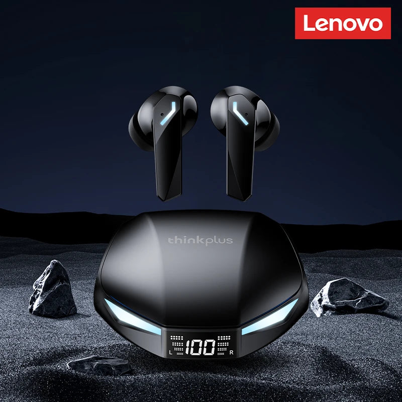 Lenovo XT53 Wireless Bluetooth 5.4 Gaming Earbuds – LED Display, Waterproof Noise Isolating Earphones with Low Latency & Microphone