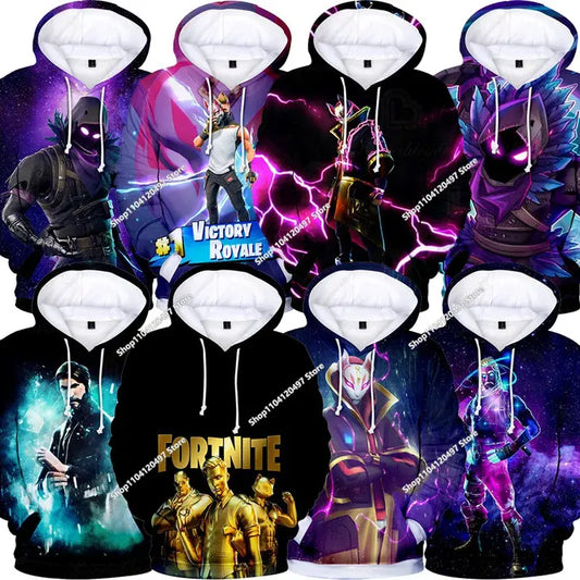 Sudaderas con capucha para niños y niñas Fortnite, sudadera infantil 3D, Battle Royale, sudaderas para hombre, moda de otoño, ropa infantil