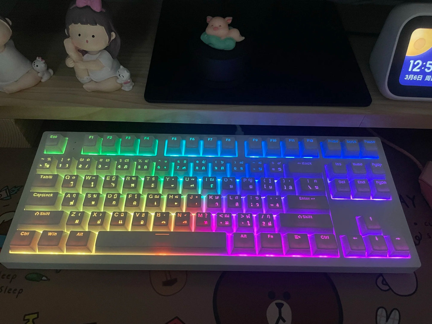 104 Teclas Keycaps Retroiluminadas Coreano Francês Russo Espanhol Alemão para Teclado Mecânico com Switch MX, Perfil OEM, Teclas ABS DIY