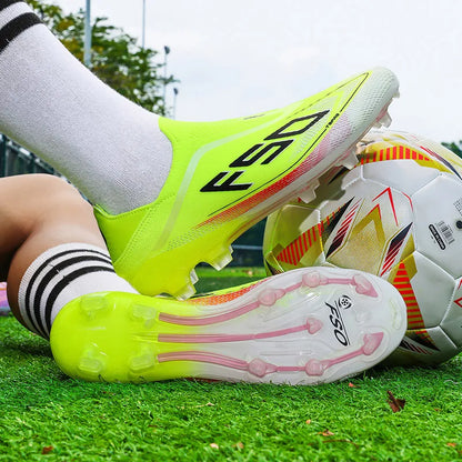 New Men's Football Boots, Non-Slip Boys' Soccer Shoes, Grass Cleats, High-Quality Match Sneakers, Hot-Selling Outdoor High-Top Light Boots