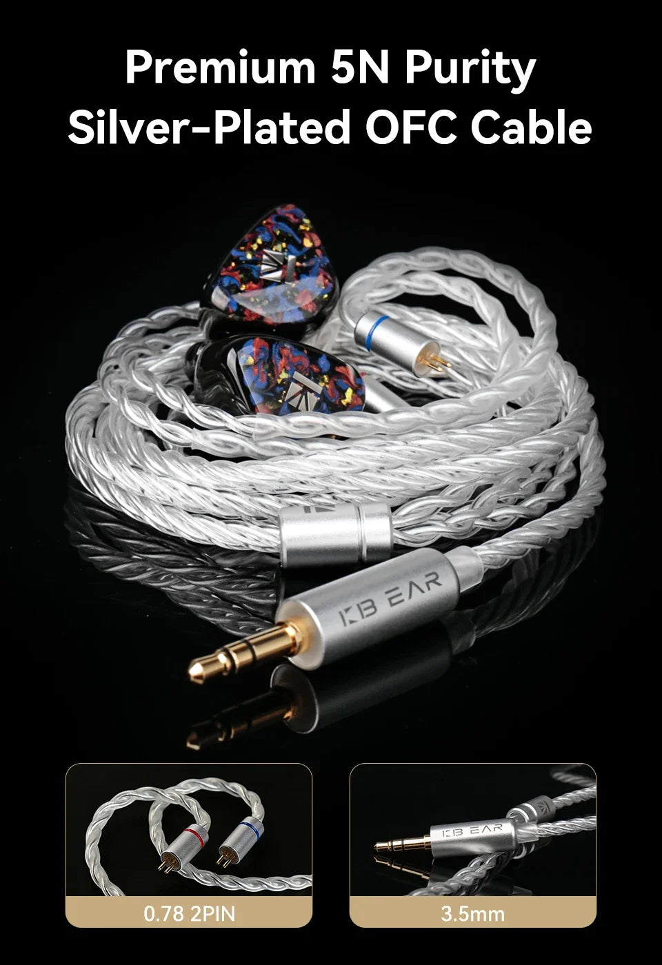 KBEAR Kalideer Apex-P6 1DD+1BA+1Piezo Monitor IEMs Écouteurs intra-auriculaires hybrides avec boîtier en résine imprimé en 3D, écouteurs filaires HiFi