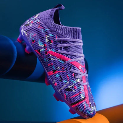 Chaussures de football à pointes longues pour hommes, chaussures de sport d'intérieur, chaussures de football professionnelles, chaussures souples respirantes unisexes, livraison directe