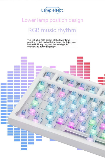 Ajazz Ak820 Pro Fessional Mechanical Keyboard Tft Screen Multifunctional Knob Game Keyboard 3 Mode Hot Plug Rgb Pad Office Gift