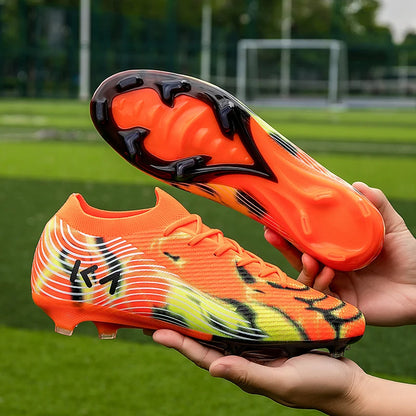 New Men’s Football Boots Outdoor Sneakers High-Quality Grass Cleats Soccer Shoes Boys Match Hot-Selling Non-Slip High-Top Light