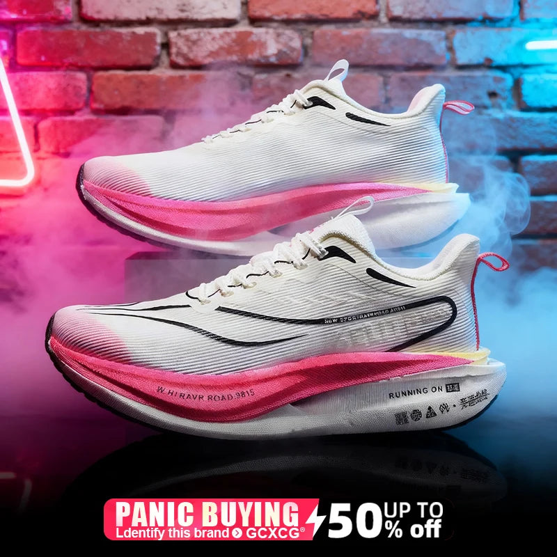 Men’s Running Shoes with Carbon Board, Specialty Marathon Sports, Breathable, Lightweight, Comfortable Women’s Athletic Non-Skid Sneakers