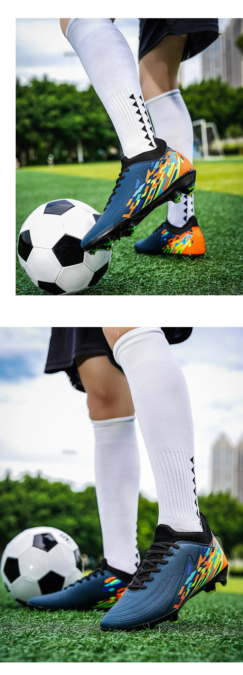 Casual Comfortable Men's Sports Shoes Soccer Shoes Men Anti-slip Outdoor Grass Training Breathable Lace-up Football Boots