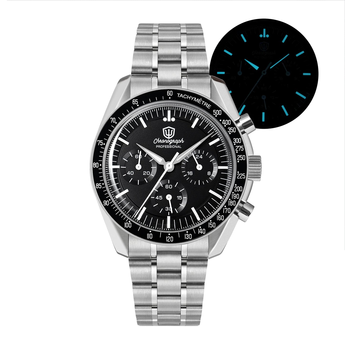 Relógio Masculino Watchdives New Wd1863 Quartz VK63 Chronograph, Safira Abaulada, Impermeável, 39Mm, Aço, Marca Premium, Luxo Business