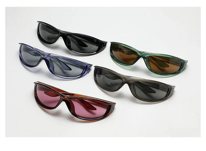 Rivets Y2K Sports Punk Sunglasses Women Designer Rectangle Goggle Men Luxury Sun Glasses UV400 Driving Cycling Fashion Eyewear
