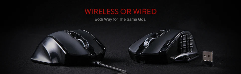 Redragon M913 Wireless Gaming Mouse, 16000 DPI RGB Gaming Mouse, Dual Mode Wired & 2.4GHz Wireless Gaming Mouse with 16 Programmable Buttons