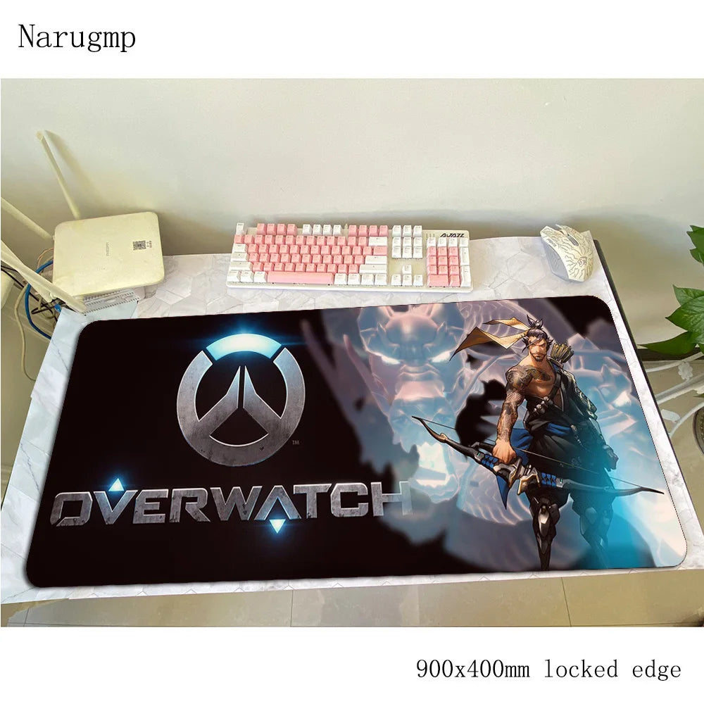 Overwatch-muismat voor verjaardag, computermat 900x400x3mm, grote gaming-muismat, cadeau, bureauonderlegger voor muis en toetsenbord, pc-gamer