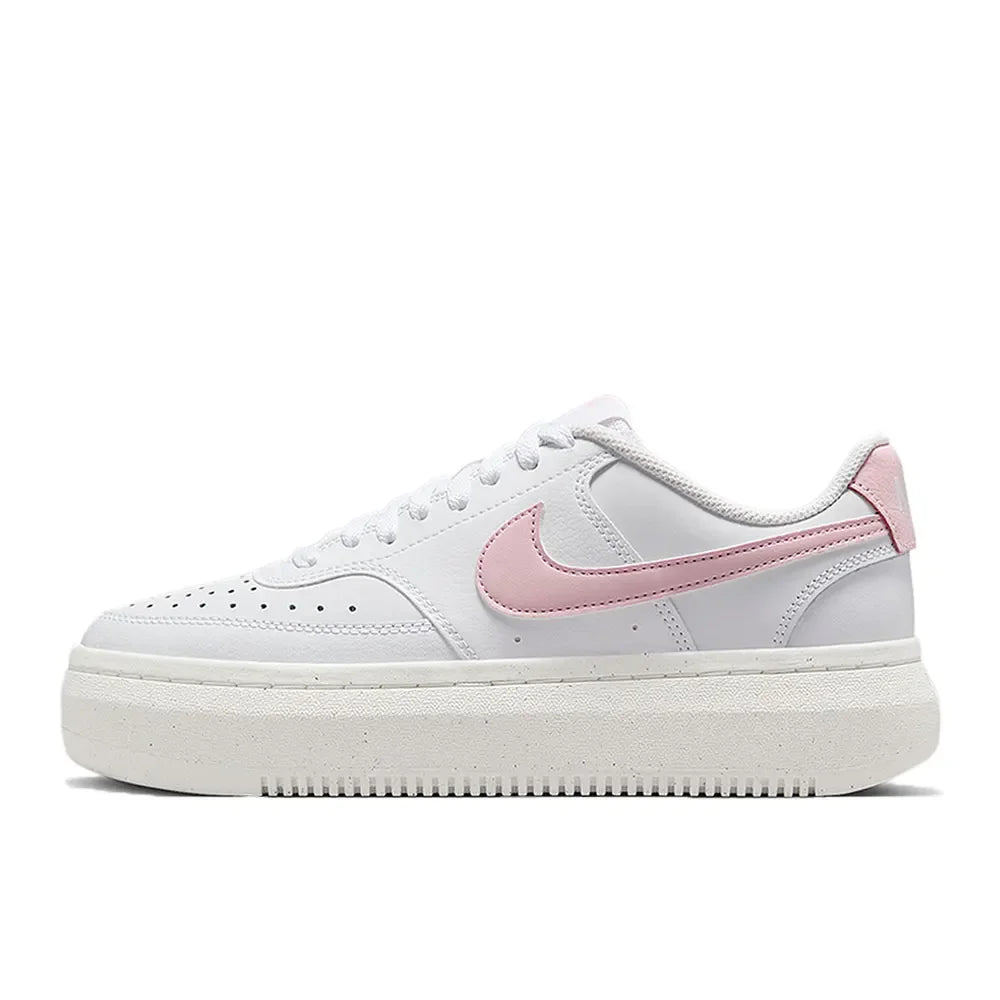 Ténis de basquetebol de cano baixo Nike Court Vision Alta para mulher, macios e confortáveis, resistentes, branco/preto DZ5394-107