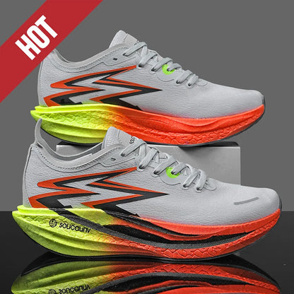 Ténis de Corrida NOVOS com Placa de Carbono para Maratona, Homem e Mulher, Desportivos, Respiráveis, Leves, Confortáveis, Antiderrapantes e Casuais