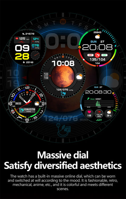 2026 New Health Track Smartwatch Air Pump Airbag True Blood Pressure Health Measure Smart Watch for Men and Women Blood Oxygen BT Call