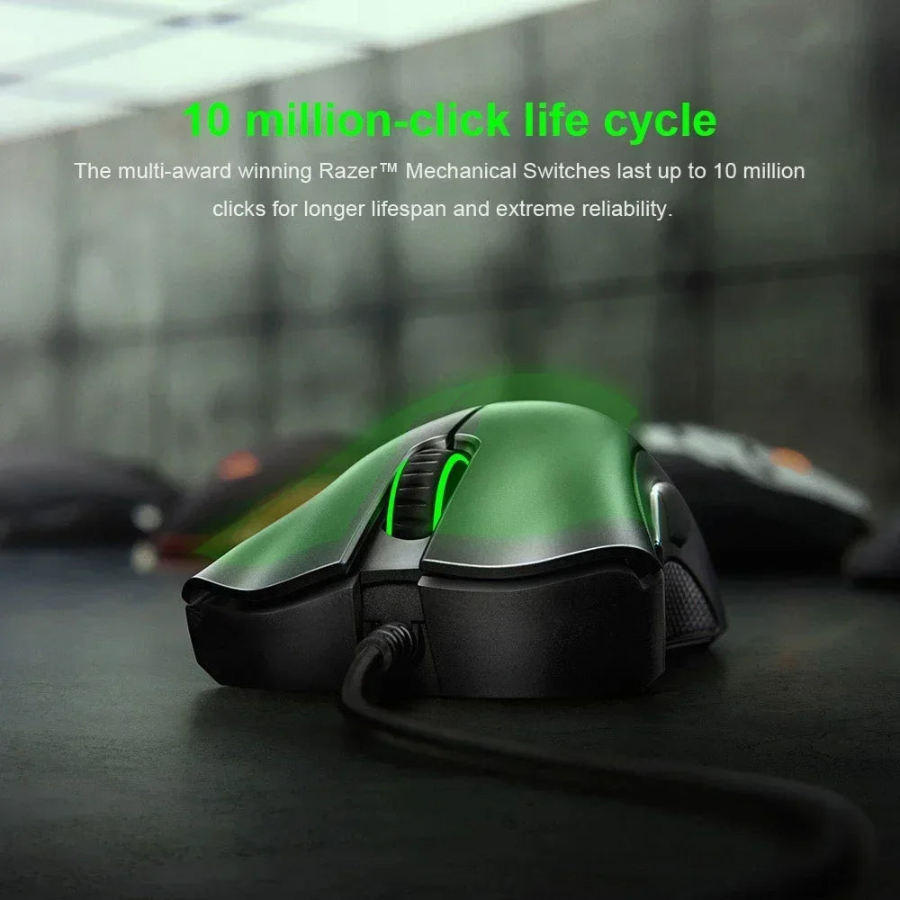 Original Razer DeathAdder Essential Wired Gaming Mouse Mice 6400DPI Optical Sensor 5 Independently Buttons for Laptop PC Gamer