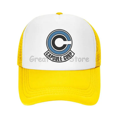 Capsule Corp Cappellini da baseball in rete Unisex Cappellino da camionista in stile hip-hop Cappellino da papà in stile anime DBZ Cappellino da corsa regolabile Cappellini da camionista estivi Cappellini snapback