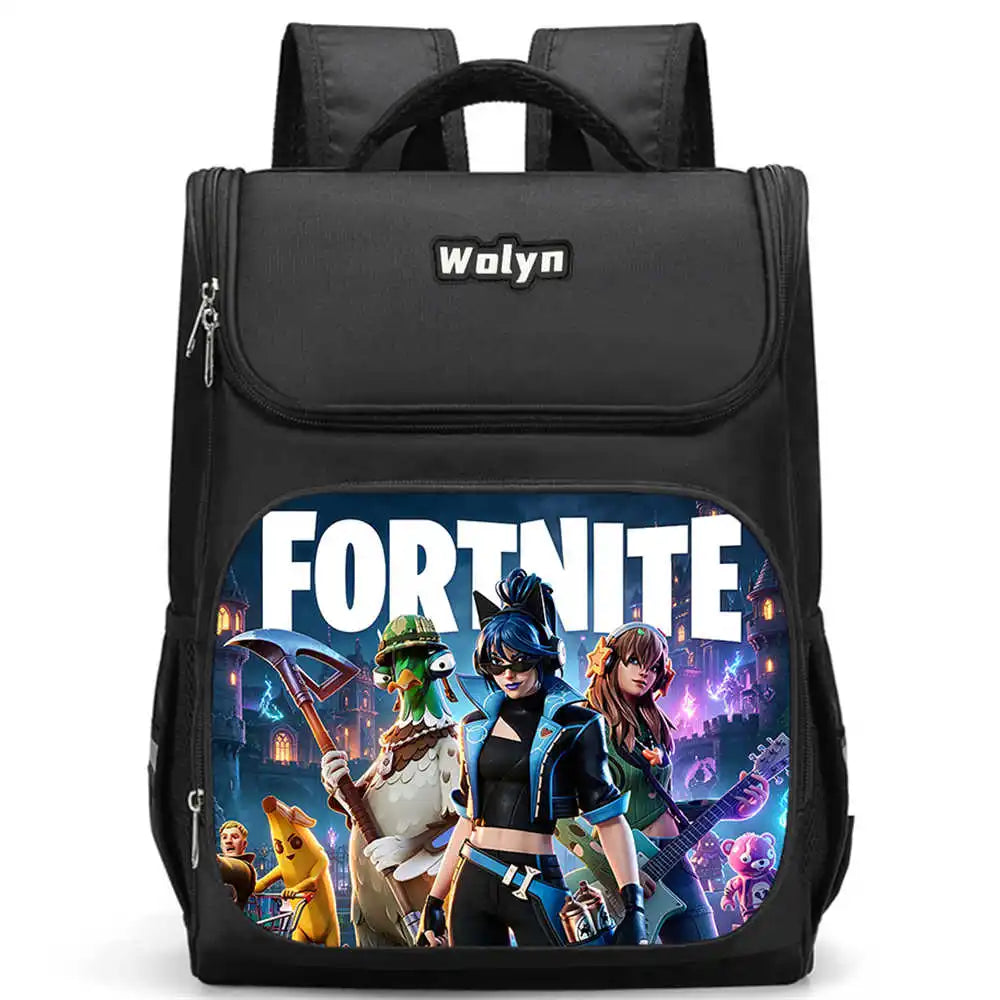 School Backpack With Multi Compartment, Large Cartoon Fortnite School Bags For Boys & Girls, Durable Child Backpack For Ages 5-10