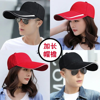 Peaked Hat Spring Summer 14cm Long Brim Sunscreen Fishing  Men Women Street Sunshade Outdoor Adjustable Cotton Golf Cap Trucker