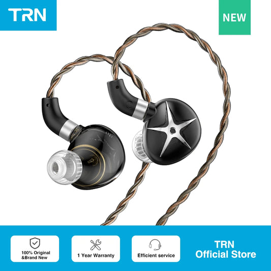 TRN Starfish Earphones 12mm Dynamic Driver In-ear Monitors Beryllium coated Diaphragm Headset Hi-Fi Headphones with Detachable