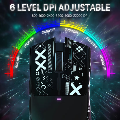 Mouse da gaming wireless ATTACK SHARK X11 con dock di ricarica e sensore gaming PixArt PAW3311, BT/2.4G wireless/cablato