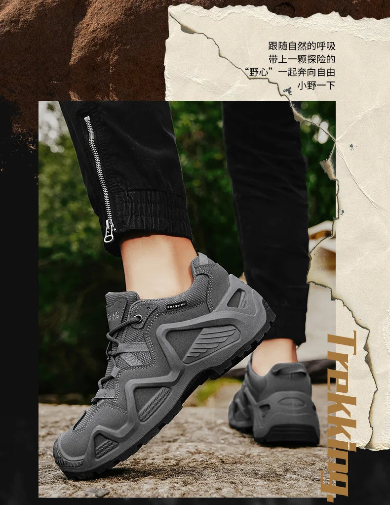 Sneakers da uomo alla moda per l’outdoor, scarpe da trekking di nuovi designer, scarpe da passeggio traspiranti mimetiche da uomo, scarpe da arrampicata per coppie
