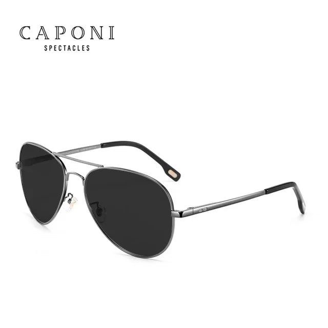 CAPONI Avation Sun Glasses For Men Day And Night Photochromic Driving Men's Sunglasses Polarized UV400 Pilot Shades Male BS3104