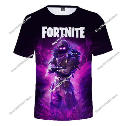 T-shirt Fortnite Victory Hero para Criança, Rapaz e Rapariga, Battle Royale 3D, Manga Curta