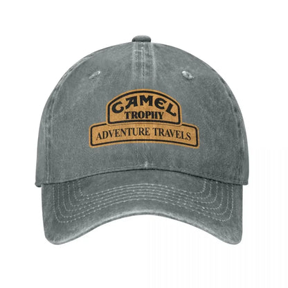 Retro Camel Trophy Racing baseballkasket til mænd og kvinder i distressed denim, snapback-kasket til udendørs brug om sommeren, ustruktureret blød kasket