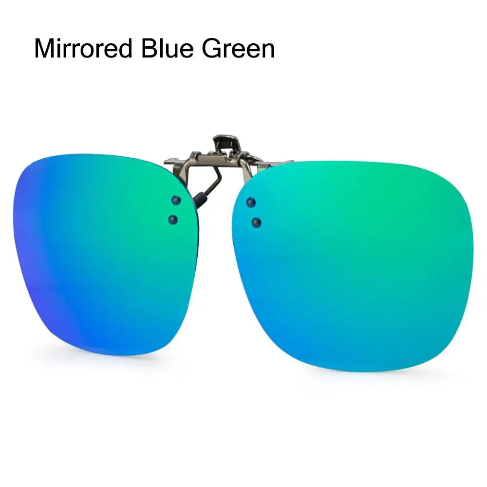 Metal Clip Clip-On Polarized Sunglasses Convenient Rimless Flip-up Sun Glasses for Prescription Glasses UV400 Polygonal Shades