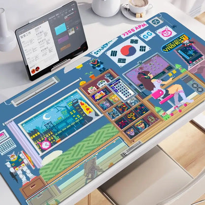 Anime-tyylinen pelityttö Overwatch -suuri hiirimatto 900x400 kannettavalle ja toimistoon, kuminen pehmeä pöytämatto, tietokoneen näppäimistölle, HD-painatus, XXL-hiirimatto