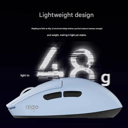 Mouse wireless Bluetooth Aigo GM80 PLUS PRO PAW3311/PAW3395 leggero 1000HZ cablato a tre modalità per gaming ed e-sport, regalo