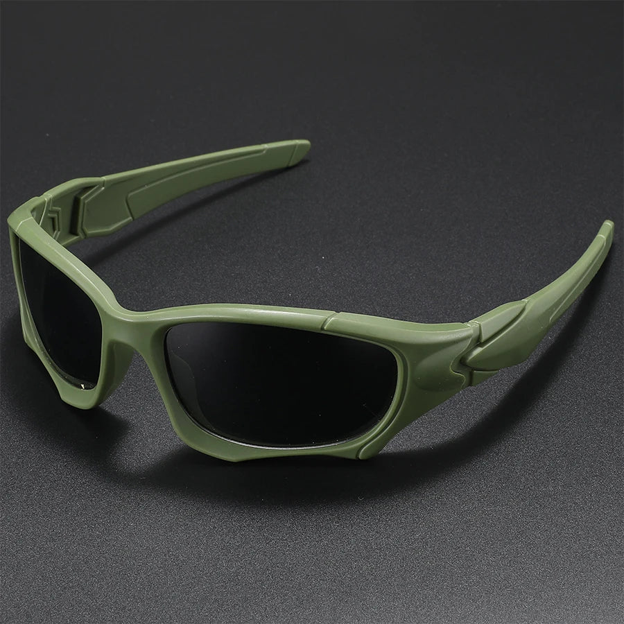 Outdoor Sports Polarized Sunglasses Men Curve Cutting Frame Stress-Resistant Lens Shield Sun Glasses Wome