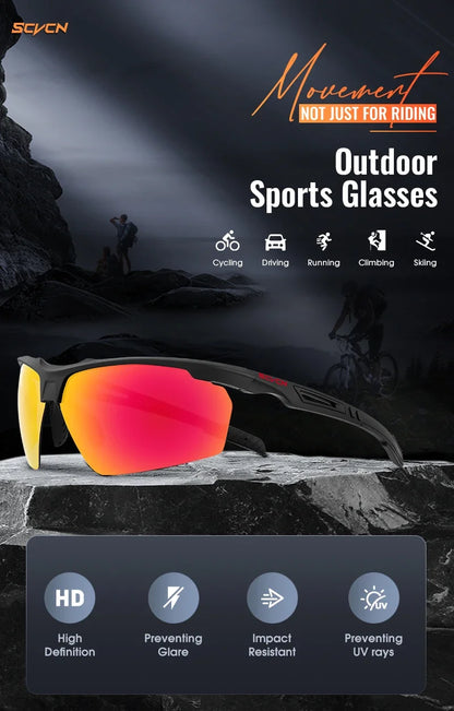 SCVCN-Polarized Cycling Glasses Running Sunglasses UV Protection Bicycle Sports MTB Road Bike Eyewear for Women Cycle Goggles