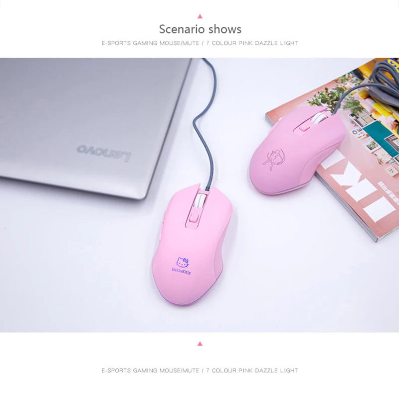 UTHAI DB49 Wired Luminous Pink Mouse 1600 (dpi) Computer Accessories Peripheral Cute Girl Gaming Mouse