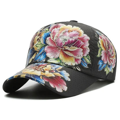 Boné de basebol de secagem rápida para homem e mulher, chapéus de sol florais com estampado em estilo chinês, chapéus de sol com flores, chapéus para exterior