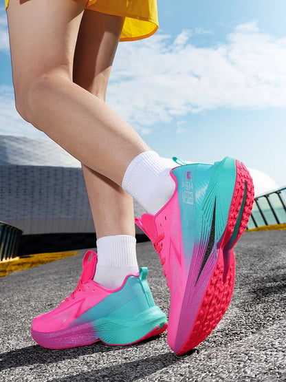 Running Shoes Carbon Plate Specialty Marathon Men's Sports Mesh Breathable Lightweight Women's Athletic Non-Skid Sneakers